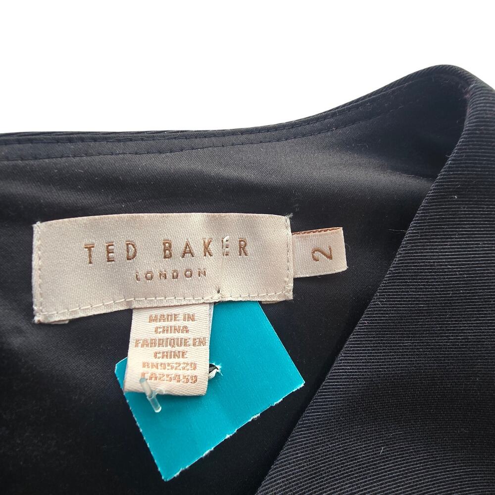 Ted Baker Womens Black Floral & Bird Fit & Flare Zaldana Dress w/Pockets | 2 - Picture 4 of 14